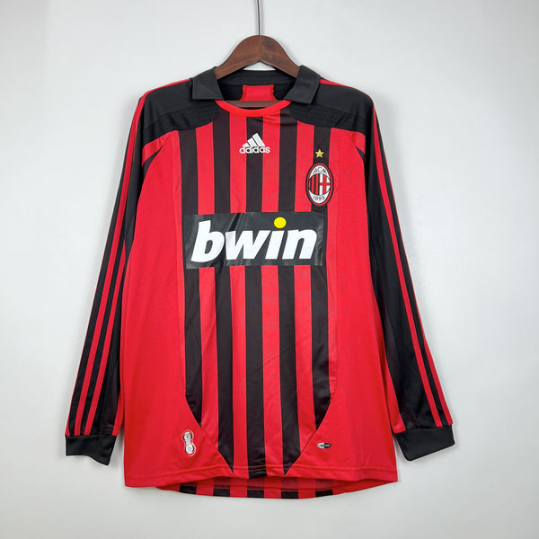 Camiseta Manga Larga Retro del AC Milan 2007/08 Local para Hombre