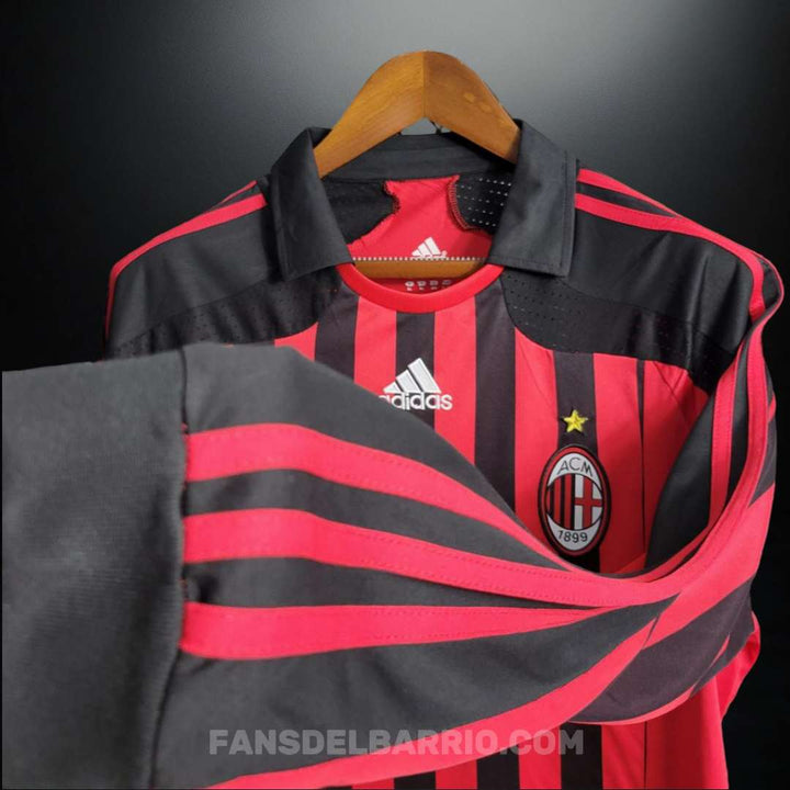 Camiseta Manga Larga Retro del AC Milan 2007/08 Local para Hombre