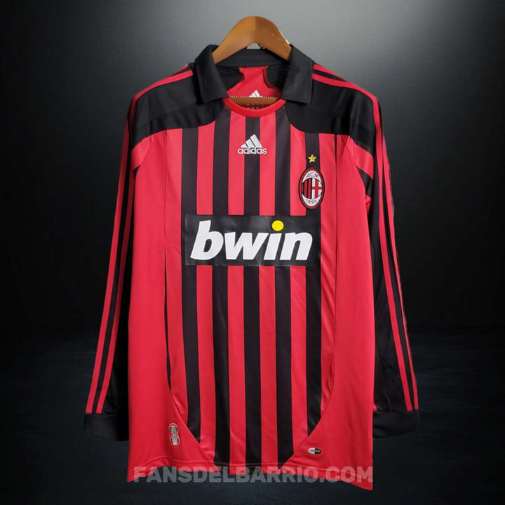 Camiseta Manga Larga Retro del AC Milan 2007/08 Local para Hombre