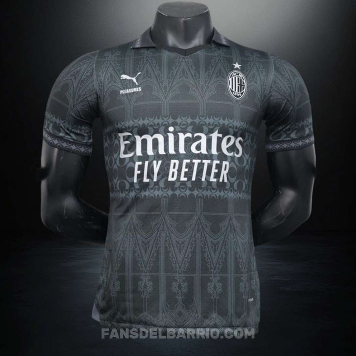 Camiseta Player AC Milan x Pleasures Black 2023/24 Cuarta Equipación para Hombre