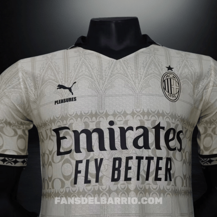 Camiseta Player AC Milan x Pleasures White 2023/24 Cuarta Equipacion para Hombre