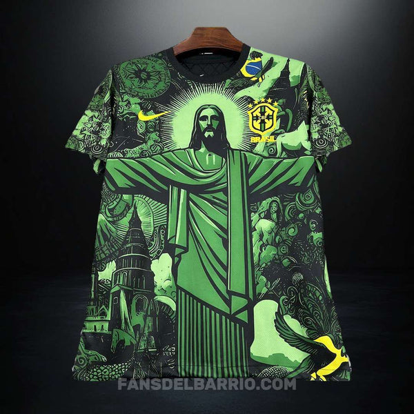 Brasil 2024 Edición Cristo Redentor Green Camiseta Fan de Hombre (Nike)