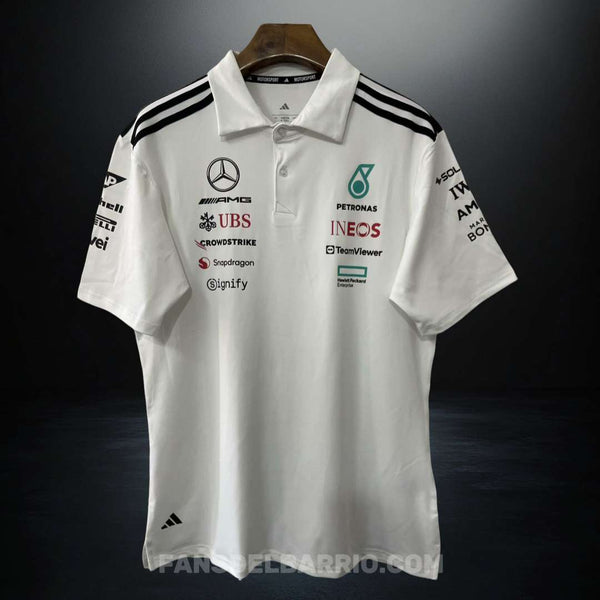 Camiseta Polo F1 Mercedes AMG Petronas 2025 White para Hombre