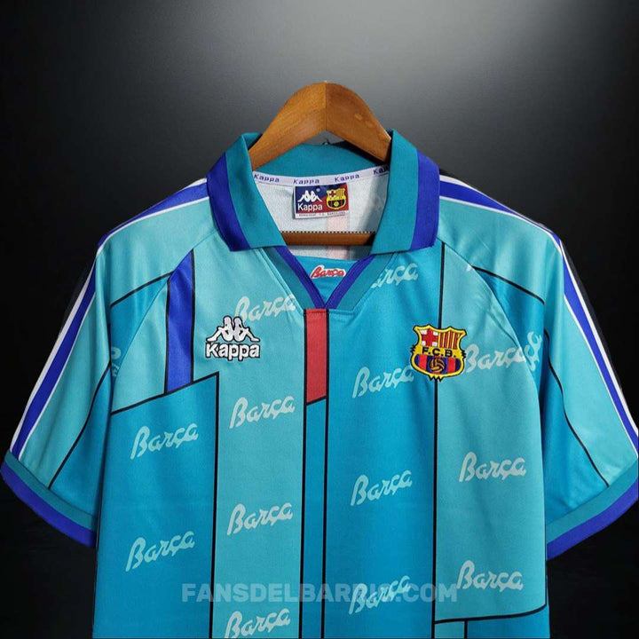 F.C. Barcelona 1996-97 Visita Camiseta Retro para Hombre (Kappa)