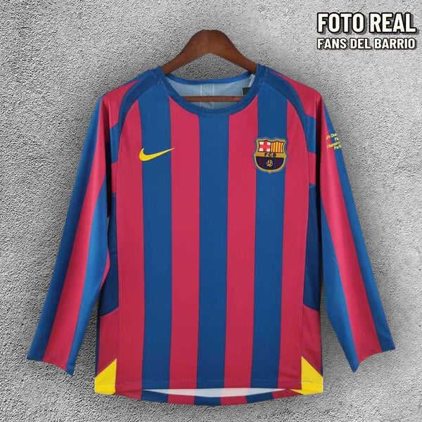 FC Barcelona 2005-06 Local Camiseta Manga Larga Retro para Hombre (Nike)