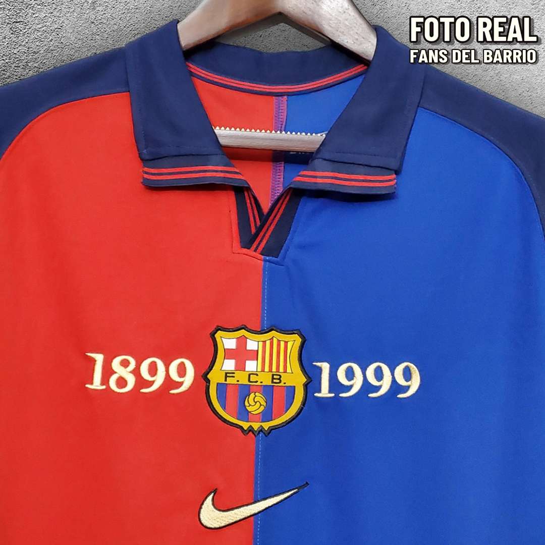 FC Barcelona Edicion Centenario 1999-00 Local Camiseta Retro de Hombre (Nike)