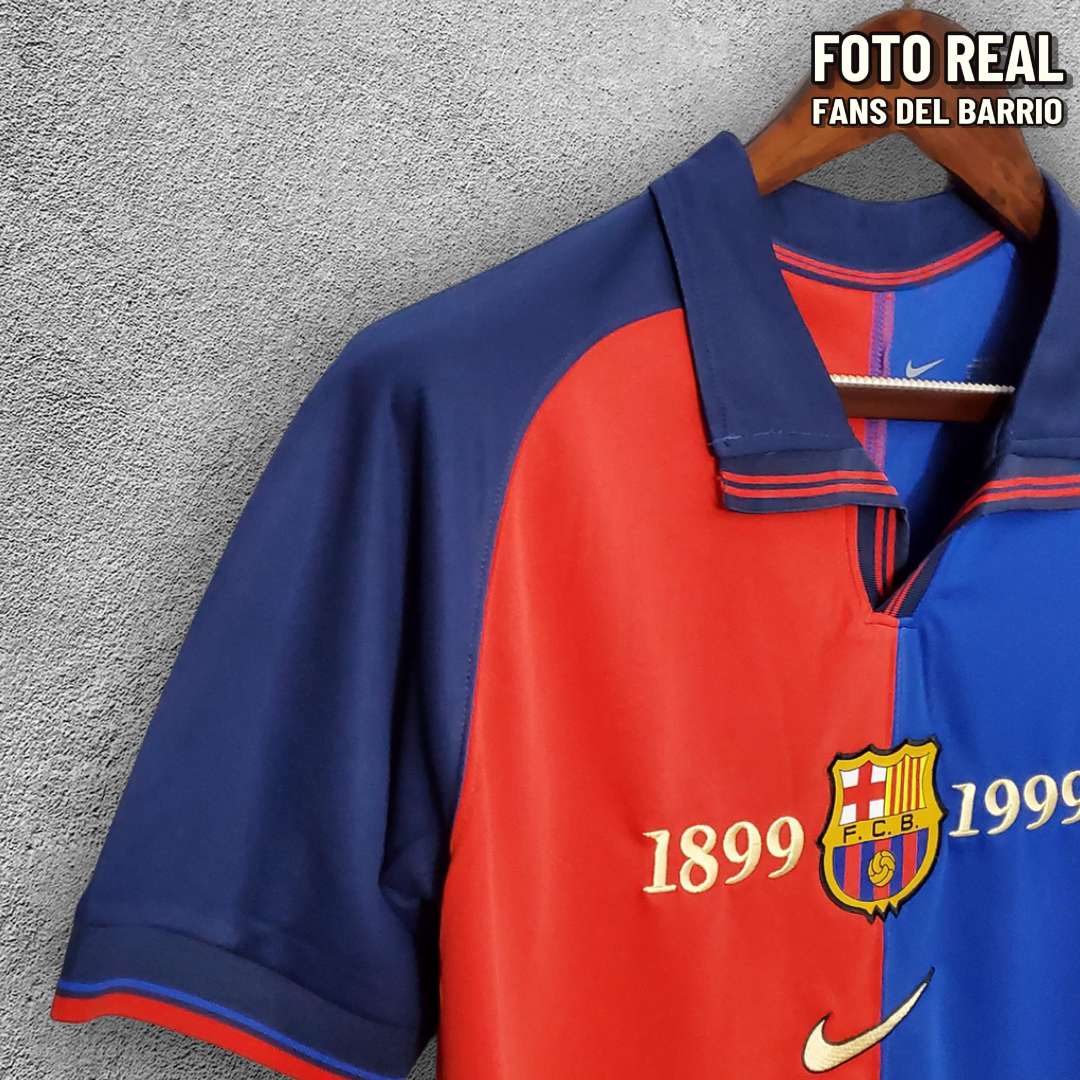 FC Barcelona Edicion Centenario 1999-00 Local Camiseta Retro de Hombre (Nike)