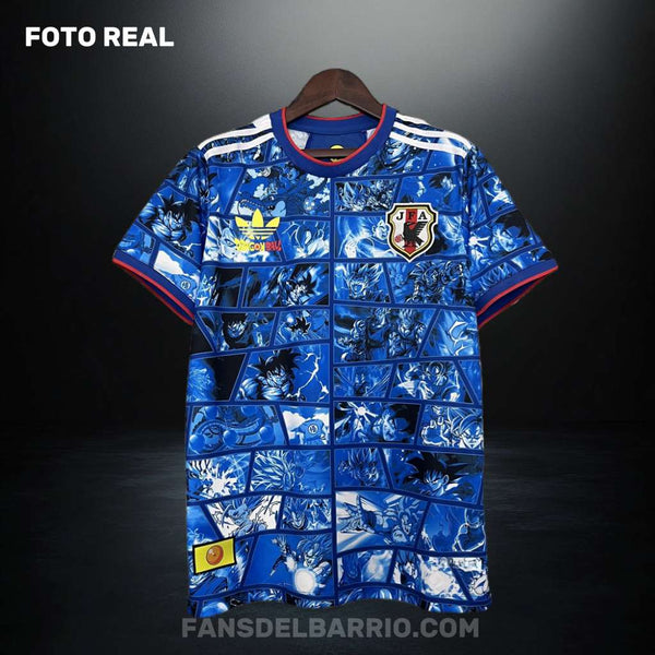 Japón 2024 Edición Dragon Ball Blue Camiseta Fan para Hombre (Adidas)