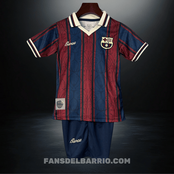 Kit Fan para Niño Polo F.C. Barcelona 2024/25 Edición Especial 125 Aniversario