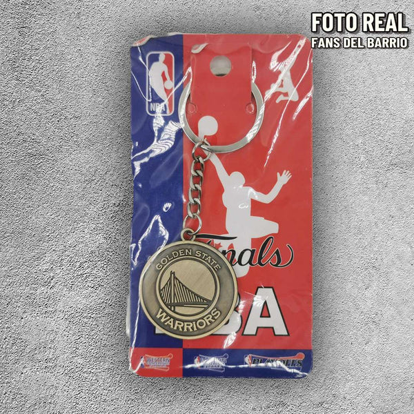Llavero de Baloncesto Metálico de los Golden State Warriors (NBA)
