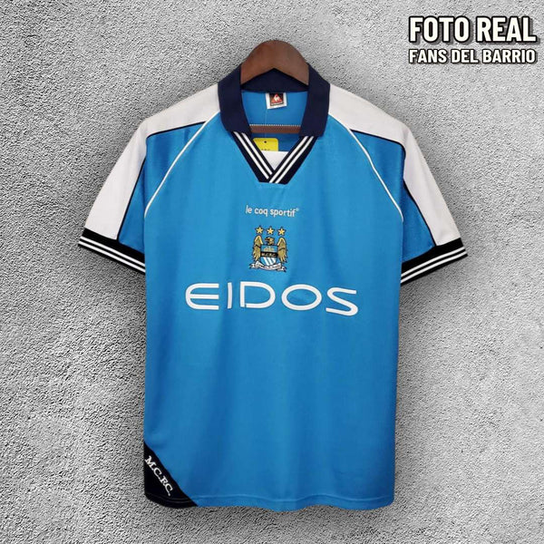 Manchester City Local 2000/01 Camiseta Retro  de Hombre (Le Coq Sportif)