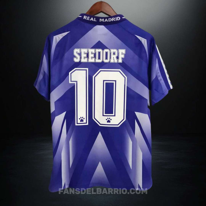 Real Madrid 1996-97 Visita Camiseta Retro para Hombre (Kelme)