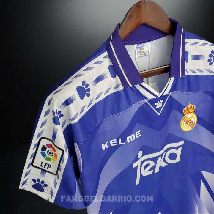 Real Madrid 1996-97 Visita Camiseta Retro para Hombre (Kelme)