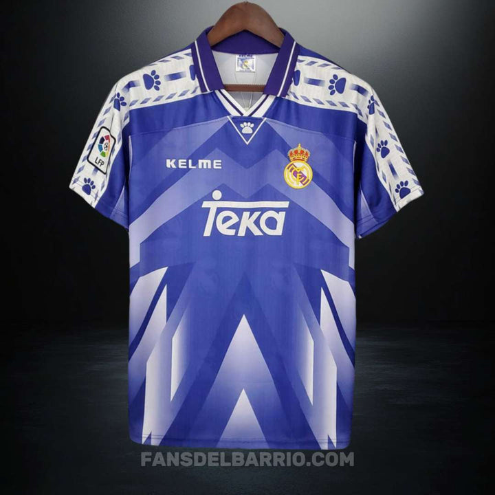 Real Madrid 1996-97 Visita Camiseta Retro para Hombre (Kelme)