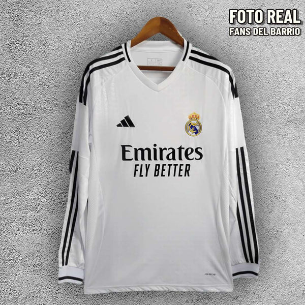 Real Madrid 2024-25 Local Camiseta Manga Larga Fan de Hombre (Adidas)
