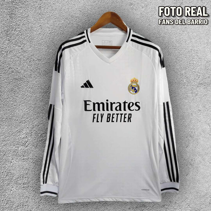 Real Madrid 2024-25 Local Camiseta Manga Larga Fan de Hombre (Adidas)