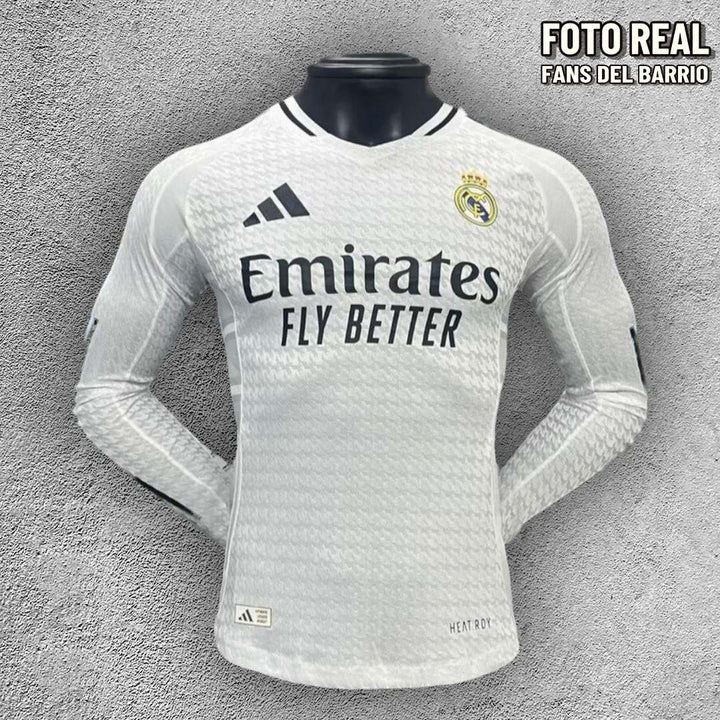 Real Madrid 2024-25 Local Camiseta Player Manga Larga de Hombre (Adidas)